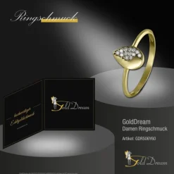 GoldDream Gold Ring Blatt Zirkonia weiß Gr.60 333er Gelbgold GDR506Y60