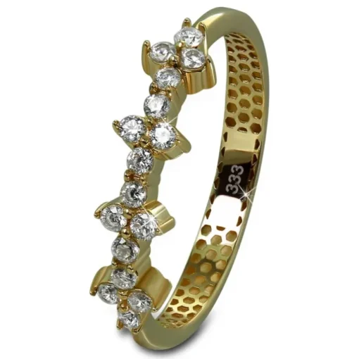 GoldDream Gold Ring Blümchen Gr.56 Zirkonia weiß 333er Gelbgold GDR547Y56