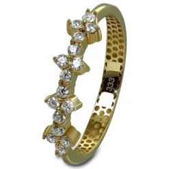 GoldDream Gold Ring Blümchen Gr.58 Zirkonia weiß 333er Gelbgold GDR547Y58