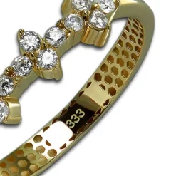 GoldDream Gold Ring Blümchen Gr.60 Zirkonia weiß 333er Gelbgold GDR547Y60