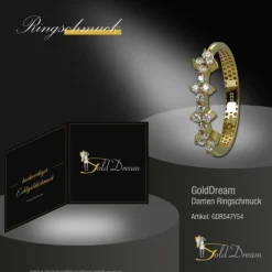 GoldDream Gold Ring Blümchen Gr.54 Zirkonia weiß 333er Gelbgold GDR547Y54