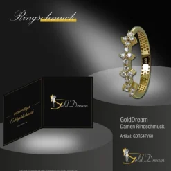 GoldDream Gold Ring Blümchen Gr.60 Zirkonia weiß 333er Gelbgold GDR547Y60
