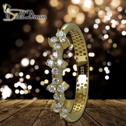 GoldDream Gold Ring Blümchen Gr.56 Zirkonia weiß 333er Gelbgold GDR547Y56