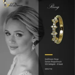 GoldDream Gold Ring Blümchen Gr.56 Zirkonia weiß 333er Gelbgold GDR547Y56
