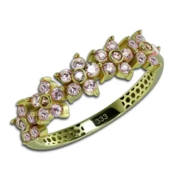 GoldDream Gold Ring Blumen Gr.54 Zirkonia rosa 333er Gelbgold GDR544Y54