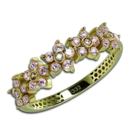 GoldDream Gold Ring Blumen Gr.54 Zirkonia rosa 333er Gelbgold GDR544Y54