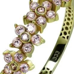 GoldDream Gold Ring Blumen Gr.58 Zirkonia rosa 333er Gelbgold GDR544Y58