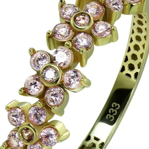 GoldDream Gold Ring Blumen Gr.54 Zirkonia rosa 333er Gelbgold GDR544Y54