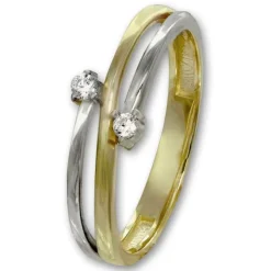 GoldDream Gold Ring Boho zweifarbig Zirkonia Gr.56 333er Gold GDR532T56