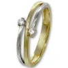 GoldDream Gold Ring Boho zweifarbig Zirkonia Gr.60 333er Gold GDR532T60