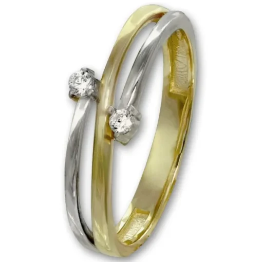 GoldDream Gold Ring Boho zweifarbig Zirkonia Gr.60 333er Gold GDR532T60