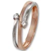 GoldDream Gold Ring Boho zweifarbig Zirkonia Gr.56 333er Rosegold GDR532E56