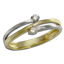 GoldDream Gold Ring Boho zweifarbig Zirkonia Gr.60 333er Gold GDR532T60