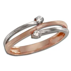 GoldDream Gold Ring Boho zweifarbig Zirkonia Gr.56 333er Rosegold GDR532E56