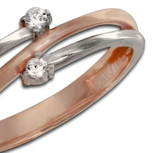 GoldDream Gold Ring Boho zweifarbig Zirkonia Gr.54 333er Rosegold GDR532E54