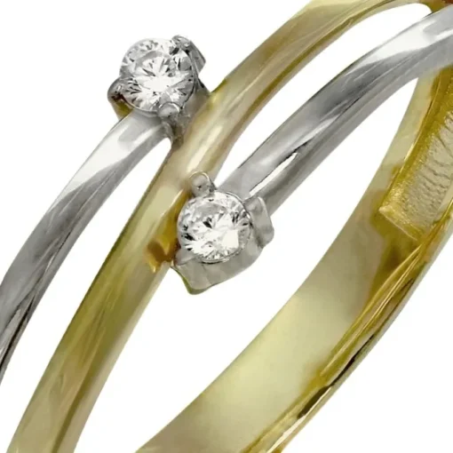GoldDream Gold Ring Boho zweifarbig Zirkonia Gr.60 333er Gold GDR532T60