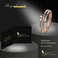 GoldDream Gold Ring Boho zweifarbig Zirkonia Gr.60 333er Rosegold GDR532E60