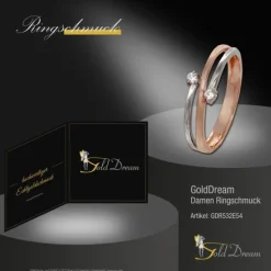 GoldDream Gold Ring Boho zweifarbig Zirkonia Gr.54 333er Rosegold GDR532E54
