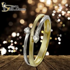 GoldDream Gold Ring Boho zweifarbig Zirkonia Gr.60 333er Gold GDR532T60