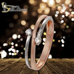 GoldDream Gold Ring Boho zweifarbig Zirkonia Gr.54 333er Rosegold GDR532E54