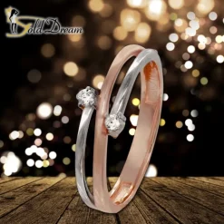 GoldDream Gold Ring Boho zweifarbig Zirkonia Gr.56 333er Rosegold GDR532E56