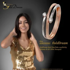 GoldDream Gold Ring Boho zweifarbig Zirkonia Gr.60 333er Rosegold GDR532E60