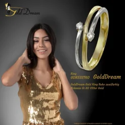 GoldDream Gold Ring Boho zweifarbig Zirkonia Gr.60 333er Gold GDR532T60