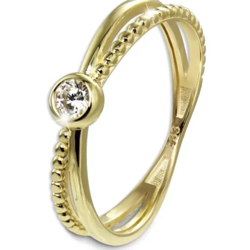 GoldDream Gold Ring Crossed Gr.58 Zirkonia weiß 333er Gelbgold GDR548Y58