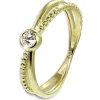 GoldDream Gold Ring Crossed Gr.60 Zirkonia weiß 333er Gelbgold GDR548Y60