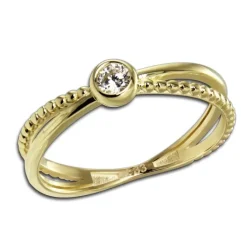 GoldDream Gold Ring Crossed Gr.56 Zirkonia weiß 333er Gelbgold GDR548Y56