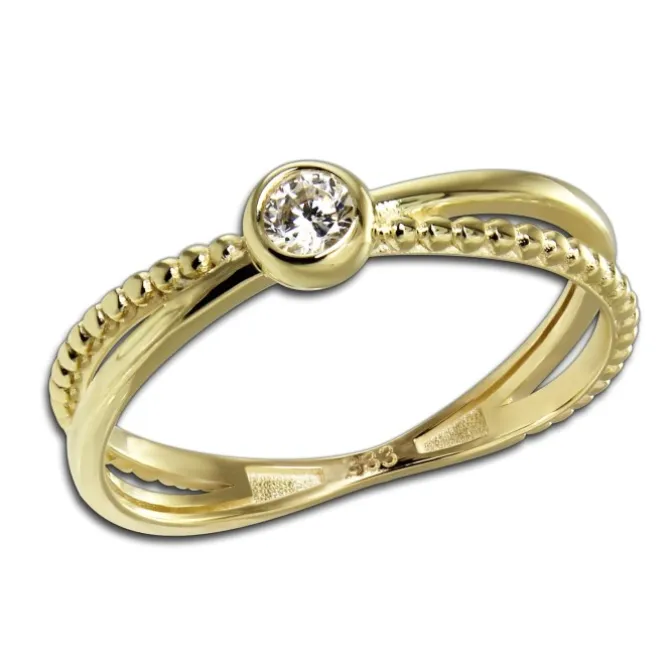 GoldDream Gold Ring Crossed Gr.60 Zirkonia weiß 333er Gelbgold GDR548Y60