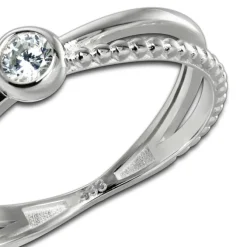 GoldDream Gold Ring Crossed Gr.60 Zirkonia weiß 333er Weißgold GDR548J60