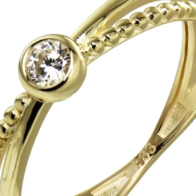 GoldDream Gold Ring Crossed Gr.60 Zirkonia weiß 333er Gelbgold GDR548Y60