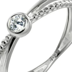 GoldDream Gold Ring Crossed Gr.60 Zirkonia weiß 333er Weißgold GDR548J60