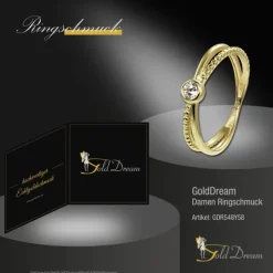 GoldDream Gold Ring Crossed Gr.58 Zirkonia weiß 333er Gelbgold GDR548Y58