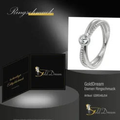 GoldDream Gold Ring Crossed Gr.54 Zirkonia weiß 333er Weißgold GDR548J54