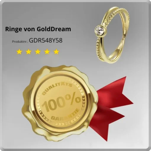 GoldDream Gold Ring Crossed Gr.58 Zirkonia weiß 333er Gelbgold GDR548Y58