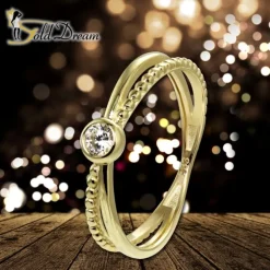 GoldDream Gold Ring Crossed Gr.56 Zirkonia weiß 333er Gelbgold GDR548Y56