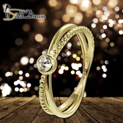 GoldDream Gold Ring Crossed Gr.58 Zirkonia weiß 333er Gelbgold GDR548Y58