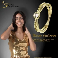GoldDream Gold Ring Crossed Gr.56 Zirkonia weiß 333er Gelbgold GDR548Y56