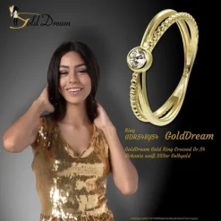 GoldDream Gold Ring Crossed Gr.54 Zirkonia weiß 333er Gelbgold GDR548Y54