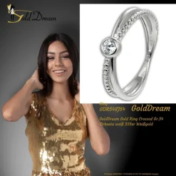 GoldDream Gold Ring Crossed Gr.54 Zirkonia weiß 333er Weißgold GDR548J54