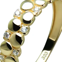 GoldDream Gold Ring Dots Gr.58 Zirkonia weiß 333er Gelbgold GDR538Y58