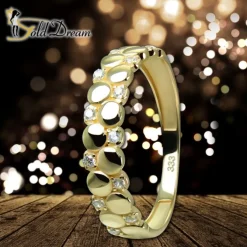 GoldDream Gold Ring Dots Gr.58 Zirkonia weiß 333er Gelbgold GDR538Y58