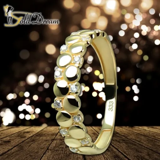 GoldDream Gold Ring Dots Gr.56 Zirkonia weiß 333er Gelbgold GDR538Y56