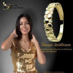 GoldDream Gold Ring Dots Gr.58 Zirkonia weiß 333er Gelbgold GDR538Y58