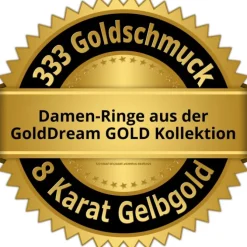 GoldDream Gold Ring Dots Gr.58 Zirkonia weiß 333er Gelbgold GDR538Y58