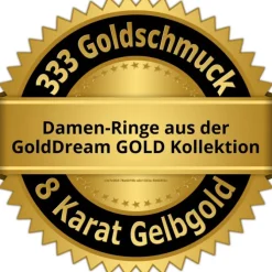 GoldDream Gold Ring Dots Gr.56 Zirkonia weiß 333er Gelbgold GDR538Y56