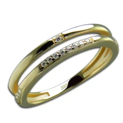 GoldDream Gold Ring Double Gr.54 Zirkonia weiß 333er Gelbgold GDR537Y54