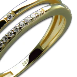 GoldDream Gold Ring Double Gr.56 Zirkonia weiß 333er Gelbgold GDR537Y56